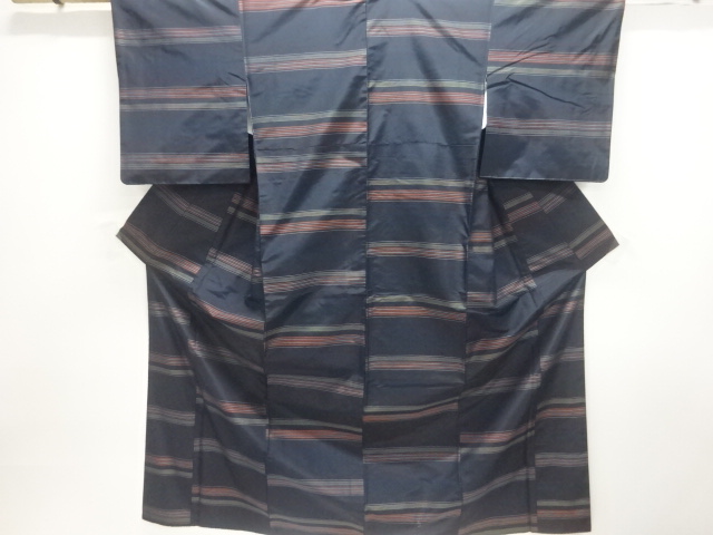 JAPANESE KIMONO / KIMONO ENSEMBLE / SILK / YONEZAWA TSUMUGI / WOVEN STRIPE